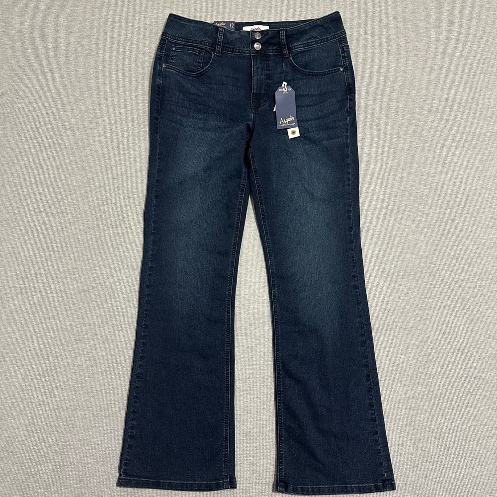 Angels Forever Young Curvy Bootcut Jeans Dark Wash Blue Stretch Denim Womens 12